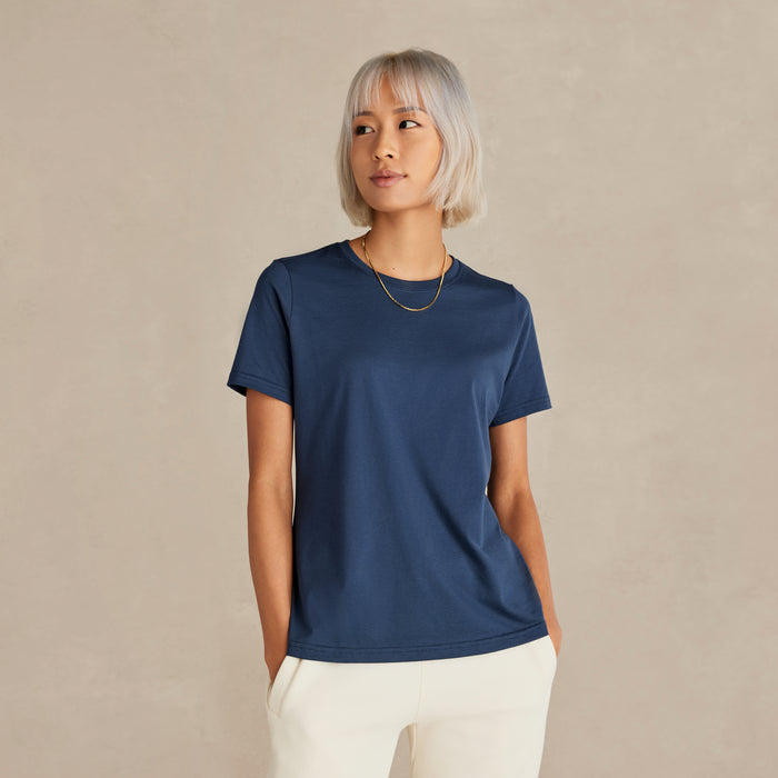 Women's Ocean Navy American Grown Supima® 100% Cotton 6oz T-Shirt